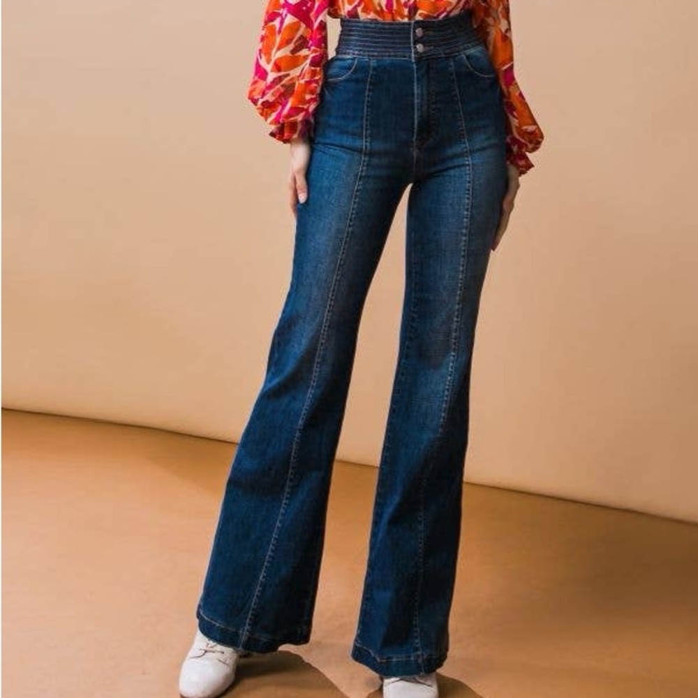 A washed denim pant